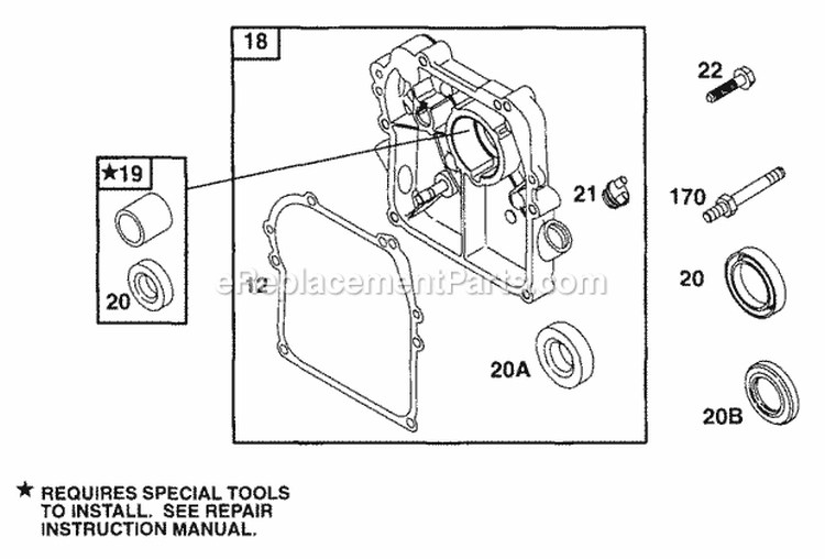 Sump Assy Diagram and Parts List for 090112-0005-01  Briggs and Stratton Engine
